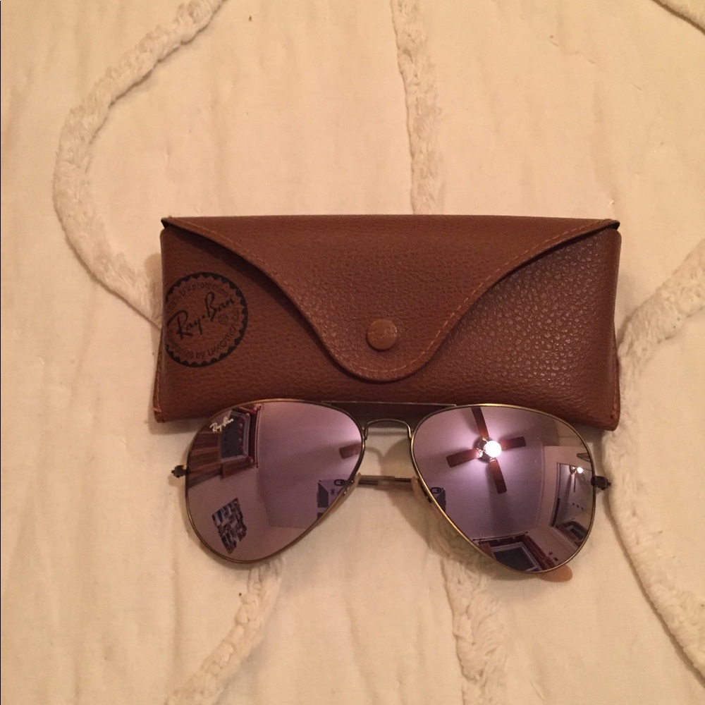 Lilac Flash Bronze frame Aviator Ray-Bans